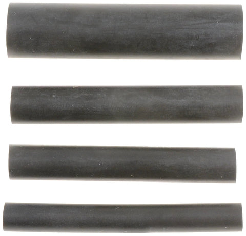 Four black rubber vacuum tubing segments; sizes 1/8, 5/32, 3/16, 1/4 in.