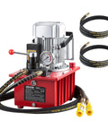 Beefed Up Electric Hydraulic Pump Power Pack 750W 120V 10000 PSI Max 8 LPM Flow Double Acting Unit With Manual Valve Two Point One Gallon Reservoir
