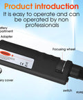 Fiber Optic Inspection Microscope With 2.5mm And 1.25mm Adapters showing battery compartment and focusing wheel