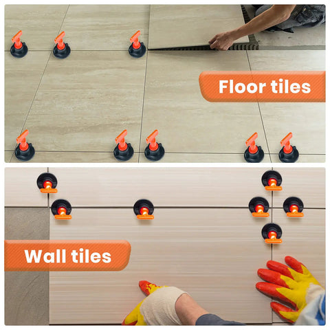 Pro Grade Tile Leveling System Kit with 200 Reusable Leveler Spacers 1000 Cross Shaped One Twelfth Inch Spacers Five Wrenches Fifty