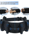 Seven Handles Gait Belt For Seniors With Quick Release No Fuss Adjustable Transfer Belt showing seven black handles
