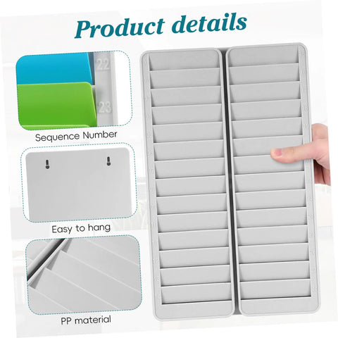 Solid As A Rock Wall Mount Id Card Holder Rack Featuring 28 Spacious Openings Crafted From Bump Resistant Polymer Plastic For Tight Cluttered Offices Warehouses And Clock In Areas.