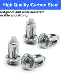 Heavy Duty M6 Hollow Wall Anchors For Thin Walls 1 Inch Long Galvanized Carbon Steel Drive Anchors included, shown in close-up.
