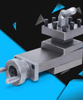 Heavy Duty Cast Iron Lathe Tool Holder With Quick Change Tool Post And Precision Cross Slide Compound Featuring Scaled Handwheel
