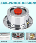 Close-up of Trailer Hub Caps 4 Pack Aluminum Hubcaps for Trailer Axle with Rubber Plugs and Gaskets Replacement for Stemco 3434009.