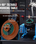 Rock Solid Tilting Welding Positioner With Heavy Duty Rotary Turntable And Knockout Variable Speed Motor at 0-90° angle.