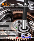 360 Degree Articulating Borescope With Five Inch Monitor And Four Way Joystick, 6.2mm Inspection Camera With Five Foot SemiRigid Snake Tube, HD Endoscope For Cars, Pipes And Gear showing 6.2mm probe for gear inspection