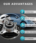 Front Wheel Bearing Hub Assembly 515119 For 2009 2010 Ford F-150 4WD 2 Pack Front Left And Right displayed with car background and advantages