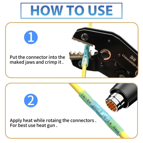 Marine Grade Heat Shrink Butt Connectors Kit for Automotive Wiring Waterproof Splice Crimp Terminals 240Pcs usage instructions