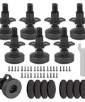 Heavy Duty 8 Pack 3/8-16 Threaded Furniture Levelers With Adjustable Feet For Table Desk Chair Sofa Cabinet And Workbench Supports Up To 2640 Lbs With T-Nuts Felt Pads And Hardware