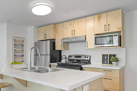 Arcfox 16 Inch 36W LED Flush Mount Ceiling Light With 1550 Lumen Output Dimmable 5 Color Temperatures in modern kitchen