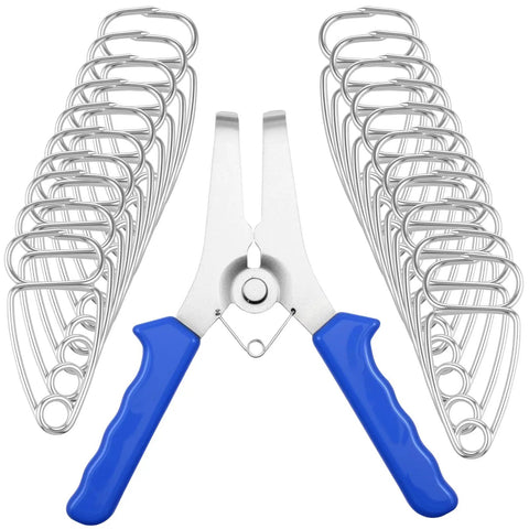 Heavy Duty 21 Pcs Miter Spring Clamp Kit With Stainless Steel Pliers Perfect For Woodworking, Photo Frames And Moldings To Build Solid Joints Fast, 21 clamps