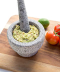 Heavy Granite Mortar And Pestle Set 2 Cup Capacity For Spices Herbs Seasonings Pastes Pesto And Guacamole Natural Stone Molcajete Bowl