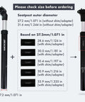 Bike Suspension Seatpost Shock Absorber Damper Post For 27.2 30.9 31.6 Mm Aluminum Body With Black Head 42mm Travel