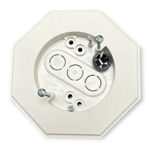 Vinyl Siding Lamp Mounting Kit With Built In Electrical Box For 5/8 Inch Outdoor Siding Lap Durable Exterior Lighting Mounting Solution For Lamps Fixtures Receptacles And Decorative Lanterns, white octagon