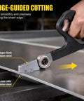 Handheld Metal Plate Cutter For Quick Clean Cuts No Power Needed Portable Sheet Metal Cutter with Non Slip Grip Handle in use