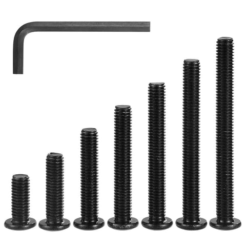 Heavy Duty M6 X 15mm Flat Head Socket Head Cap Screws With Hex Wrenches 304 Stainless Steel Countersunk Bolts arranged by size.