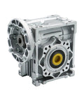Plug And Play Nmrv040 Worm Gear Speed Reducer With 18Mm Output Shaft showcasing aluminum housing and gear interface.