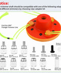 Universal Weed Eater Head With 12pc 11in.095 Triangle Trimmer Line For Easy Install Fits Most Gas Trimmers display