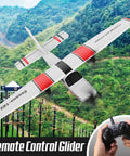 Lightweight 2 Channel RC Plane Ready To Fly 2.4GHz With 3 Axis Gyro For Beginners flying over scenic landscape