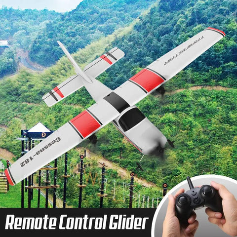 Lightweight 2 Channel RC Plane Ready To Fly 2.4GHz With 3 Axis Gyro For Beginners flying over scenic landscape