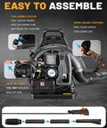 Gas Backpack Leaf Blower 72cc 2 Stroke With Adjustable Speed Low Noise Ergonomic Design And Cruise Control components view