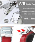 Heavy Duty Polyurethane Caster Wheels Set Of 4 With Locks showcasing A/B brake pedal for secure locking and steering.