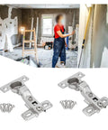 Soft Close Door Stay Hinges Two Piece Set 25mm Small Furniture Hinge with dampers and screws for cabinets and cupboards.