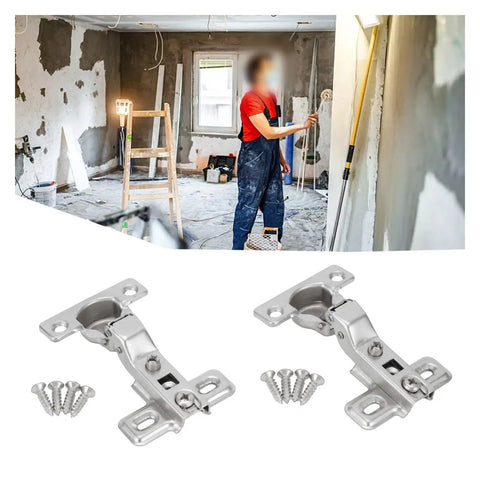 Soft Close Door Stay Hinges Two Piece Set 25mm Small Furniture Hinge with dampers and screws for cabinets and cupboards.