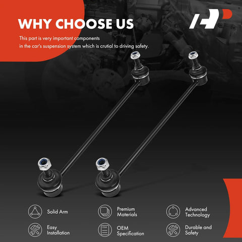 Front Sway Bar Links For Honda Fit 2007 2008, 2 Pack, Stabilizer End Links Replacement, Direct Fit Anti Roll Bar, Beefy Heavy Duty Steel