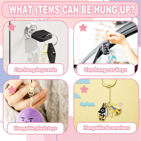 What items can be hung up using Top Notch Double Head Lobster Claw Clasps Featuring Smooth Swivel Snap Hooks And Sweet Multi Color Collections.
