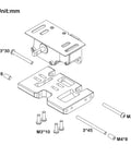 Diagram of Overdrive LCG Transmission Gearbox For Axial SCX10 1/10 RC Crawler with detailed assembly parts labeled in mm.