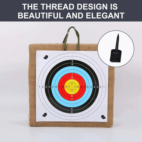 Archery target with black 24 Pack Pro Grade Nylon Target Nails For Archery Targets Face Pins fixing paper to foam backing