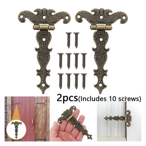 Rotating Concealed Door Hinges 2 Pack For Cabinets And Furniture Fittings Butt Plated Hinge shown with screws