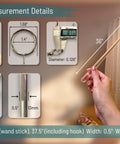 36 Inch Clear Acrylic Curtain Pull Wands 4 Pack With Steel Cap Ends No Fuss Grab And Go Easy Open Hardware For Window Rods Lightweight Yet Sturdy Curtain Accessories, 36-inch clear wand with hand and curtain