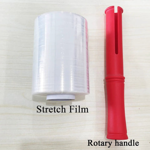 Pro Level Clear Industrial Stretch Wrap, Tough As Nails 80 Gauge Self Adhering Pallet Film For A Tight Lockdown Fit During Moving Or Long Term Storage, 5 Inch Rolls 1000 Feet, Four Pack With Snug Carry Handle