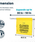Built Different Two Pack Bilingual Restroom Closed Sign Heavy Duty Polyester Door Barricade Hanger English Spanish Warning Tag, expands 30-53 in.