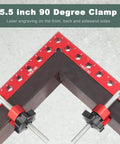 5.5 Inch 90 Degree Corner Clamp for Woodworking, aluminum tool with laser engraving and adjustable screws.