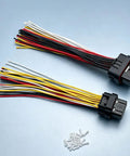 Heavy Duty 26 Plus 34 Pin Ecu Connector Harness Kit With Pre Wired Pdm Wiring Looms, featuring bundled wires and terminal connectors.