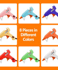 Eight Piece Mini Hot Glue Gun Kit For Crafts And DIY Projects Multicolor 20 Watt Glue Guns with Anti Drip and Heat Resistant Design