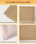 Close-up of Four Pack Small Makeup Bags For Purse And Travel showing PU leather with suede, waterproof surface, and metal spring frame.
