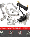 Upgraded Aluminum Coolant Water Pipe Kit For Jaguar F Type F Pace XE XF XJ Discovery Range Rover 2010 To 2021 with engine parts.