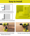 10 Pack Tool Holder Dock Mount For 18V Drills And Batteries, Wall Mounted Organizer Rack With Screws, Easy Install Instructions