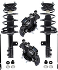 Front Steering Knuckles With Wheel Hub Bearings And All In One Suspension Kit For 2007 To 2010 Hyundai Elantra With Four Wheel ABS Includes Front Knuckles With Bearings Front Struts And Coil Springs And Rear Shock Absorbers