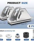 Two Pack Aluminum Anti Skid Shoe Kit For Extension Ladders Replacement Parts With Rubber Padded Ladder Feet shown with dimensions