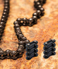 10 Pack Bicycle Chain Link Connector Single Speed Wheel Beefy Roller Steel No Drama Quick Fix Kit with black chain links.