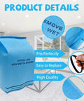 12 Pack Dust Filter Bags Replacement For 2 To 2.5 Gallon Wet Dry Vacs And Powerhead Bucket Vac With 3 Retaining Bands In Blue Part 9-38737 Compatible With Most 2 To 2.5 Gallon Vacuums, showing blue bag, band, and fit details.