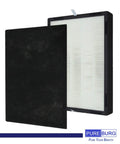 Replacement H13 True HEPA Filter Set With Four Activated Carbon Pre Filters For LivePure LP350 Series shown close up.