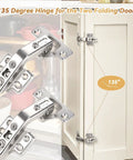 135 Degree Lazy Susan Cabinet Hinge for Full Overlay Concealed Corner Cabinets shown installed on a kitchen cupboard.
