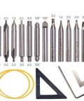 Milling Drill Bit Set High Hardness Sleeve Vertical Spare Parts Tool 17 Piece Kit with assorted bits and accessories